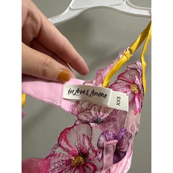 FOR LOVE AND LEMONS Floral Pink Bra - Picture 4 of 5